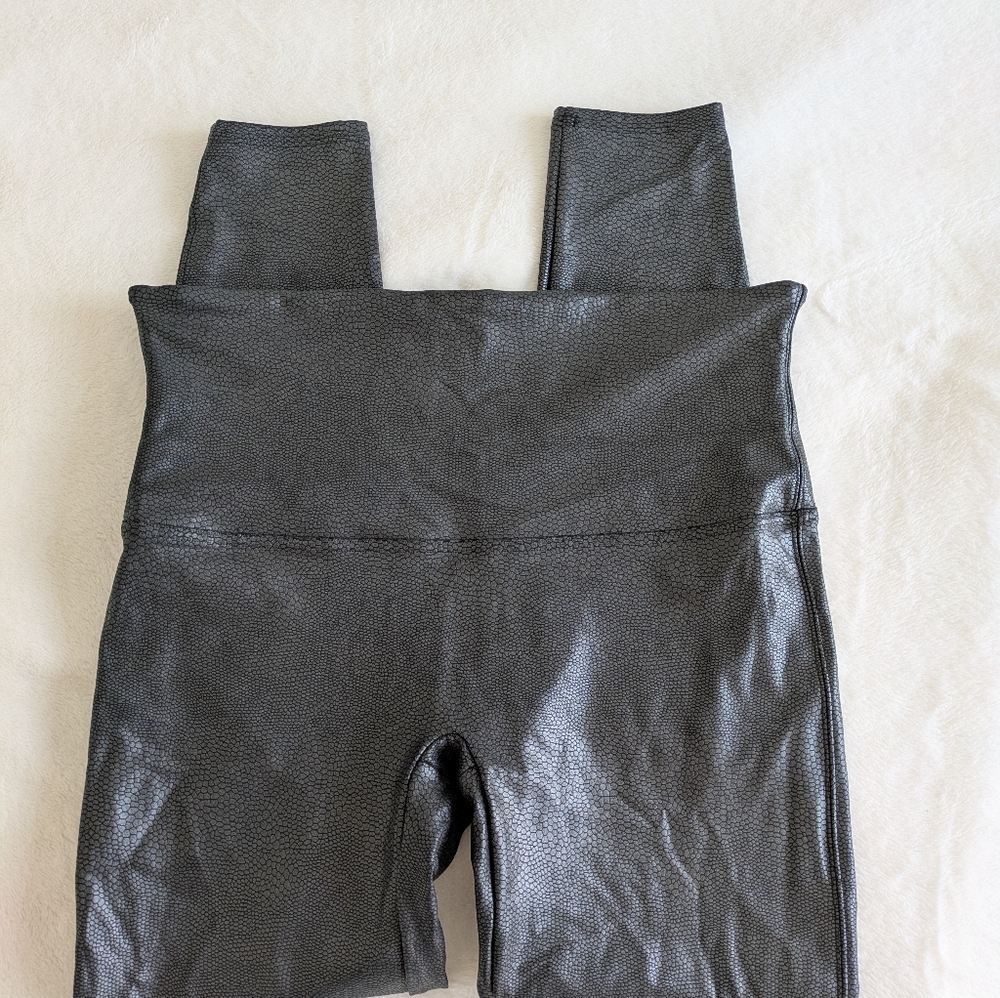 SPANX Black Faux Leather Leggings